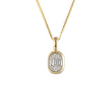 Shy Creation Diamond Baguette Pendant Necklace 0.20 CT-Shy Creation Diamond Baguette Pendant Necklace 0.20 CT - B22001013V3