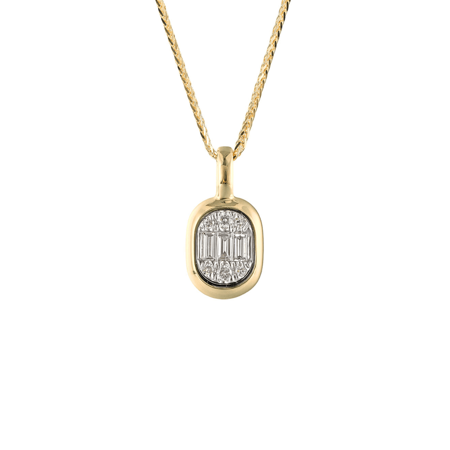 Shy Creation Diamond Baguette Pendant Necklace 0.55 CT - B22001013