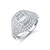 Shy Creation Diamond Baguette Signet Ring 1.85 CT-Shy Creation Diamond Baguette Signet Ring 1.85 CT - SC22009486