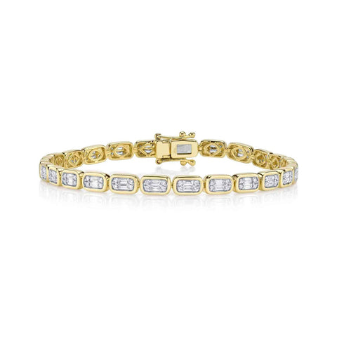 Shy Creation Diamond Baguette Tennis Bracelet 1.53 CT-Shy Creation Diamond Baguette Tennis Bracelet 1.53CT - SC55027000RD