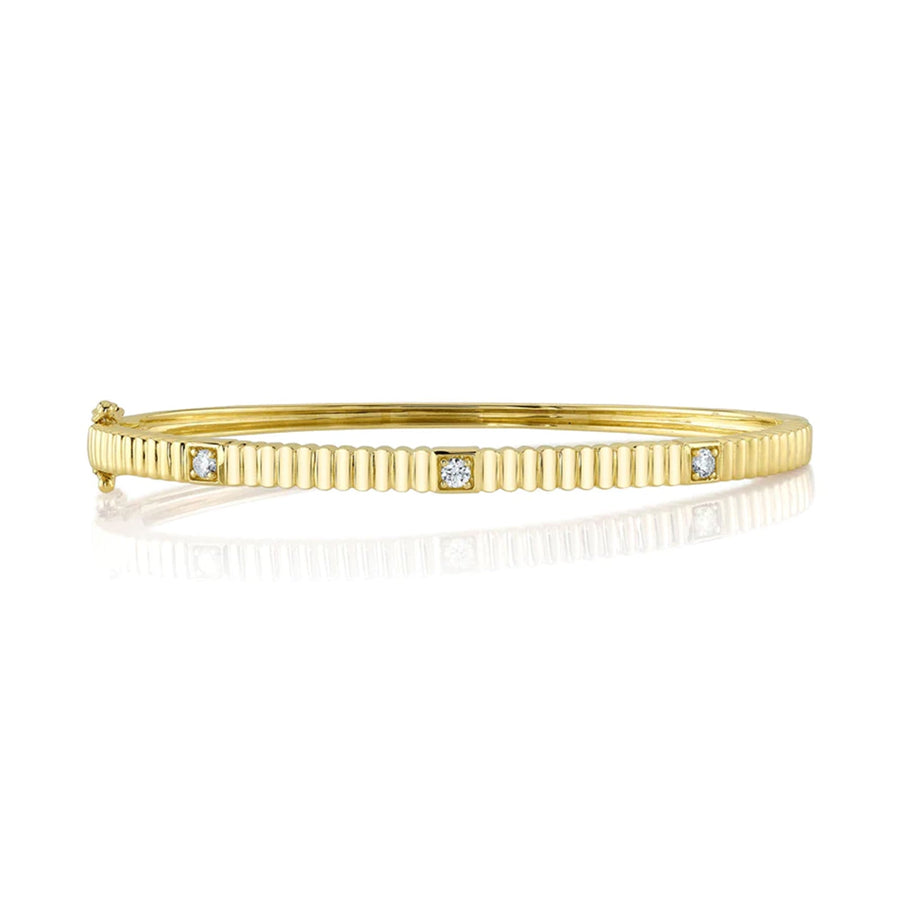 Shy Creation Diamond Bangle - SC22009466ZS - Shy Creation Diamond Bangle in 14 karat yellow gold with diamonds totaling 0.16 carats.