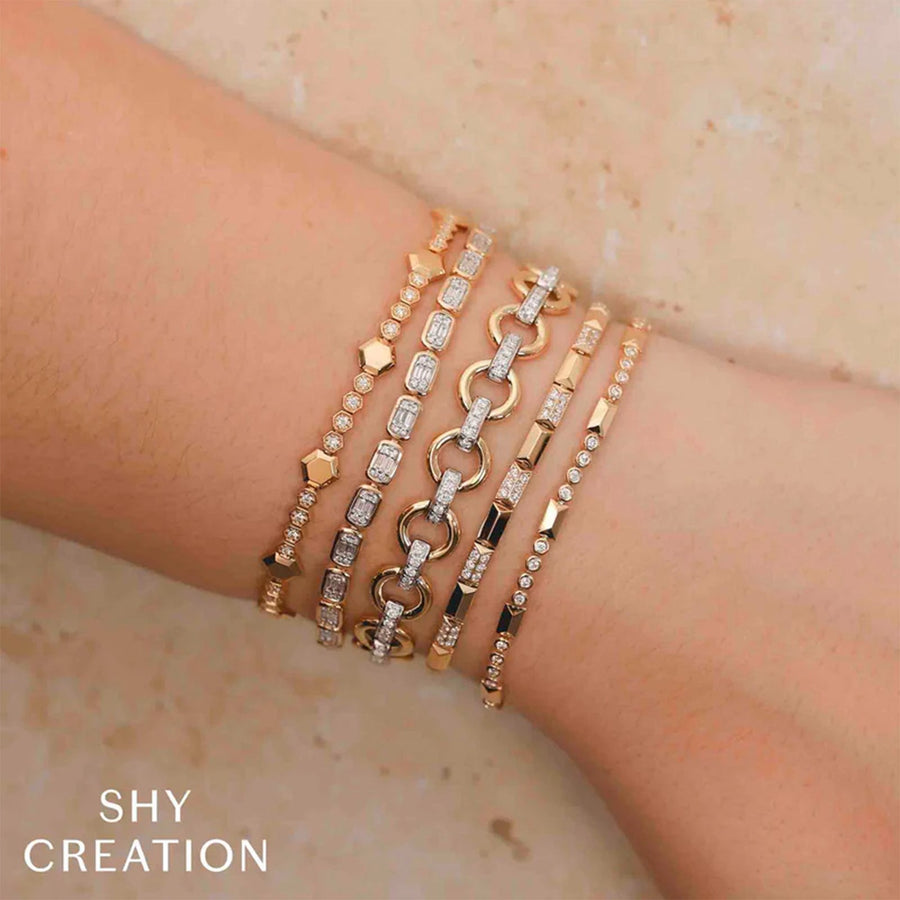 Shy Creation Diamond Bezel Geo Cut Bracelet 0.54 CT - SC55027046