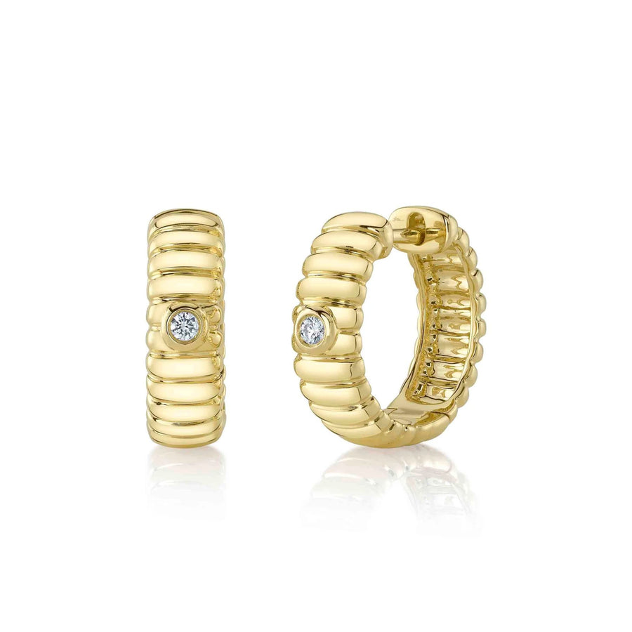 Shy Creation Diamond Bezel Hoop Earrings - SC55026039D0.60