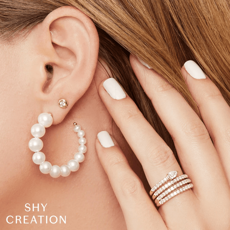 Shy Creation Diamond Bezel Stud Earrings 0.22 CT-Shy Creation Diamond Bezel Stud Earrings 0.22 CT - SC55004064