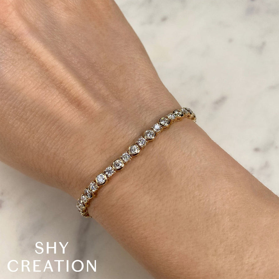 Shy Creation Diamond Bezel Tennis Bracelet 4.65 CT