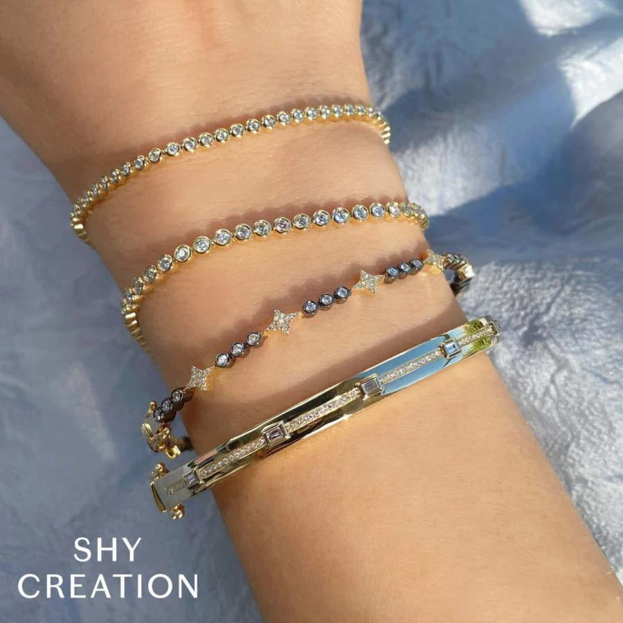 Shy Creation Diamond Bezel Tennis Bracelet - SC55022469