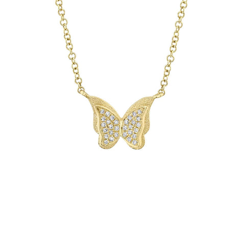 Shy Creation Diamond Butterfly Necklace 0.06 CT-Shy Creation Diamond Butterfly Necklace 0.06 CT - SC55021952