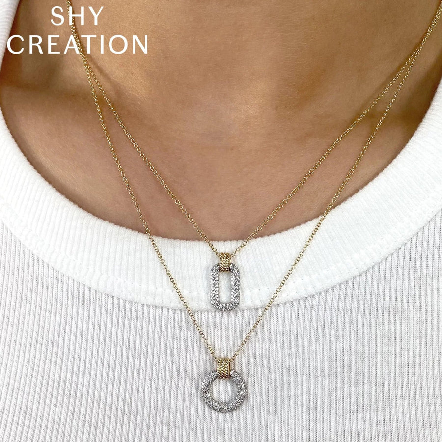 Shy Creation Diamond Circle Necklace 0.18 CT - SC55024404