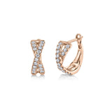 Shy Creation Diamond Criss Cross Huggie Earrings 0.40 CT-Shy Creation Diamond Criss Cross Huggie Earrings 0.40 CT - SC22007276