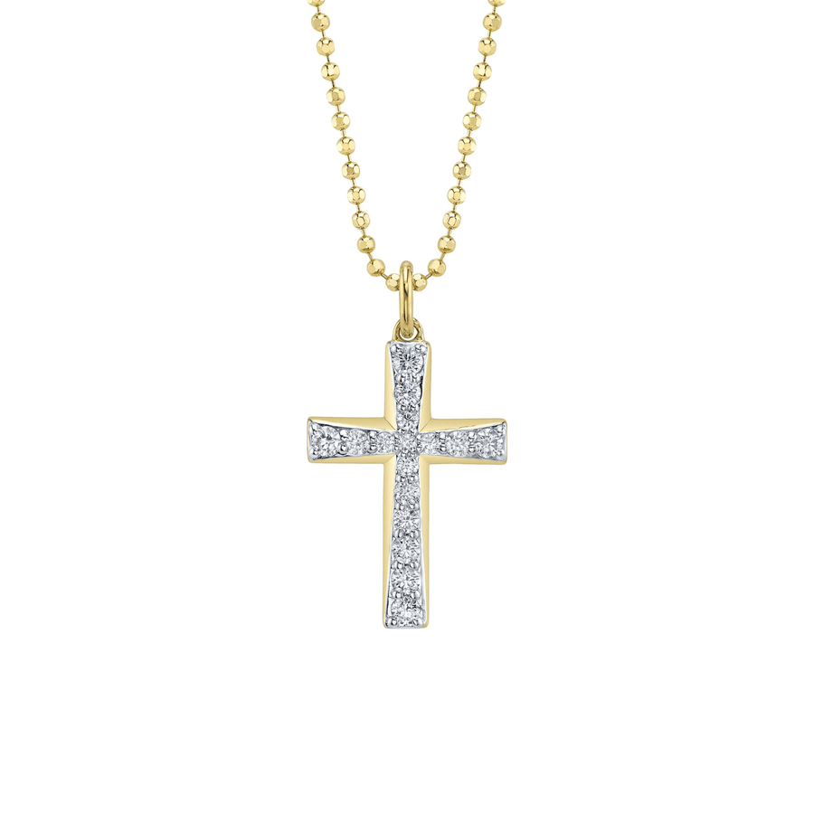 Shy Creation Diamond Cross Faceted Ball Chain Necklace 0.31 CT - SC55028402RD