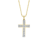 Shy Creation Diamond Cross Faceted Ball Chain Necklace 0.31 CT-Shy Creation Diamond Cross Faceted Ball Chain Necklace 0.31 CT - SC55028402RD