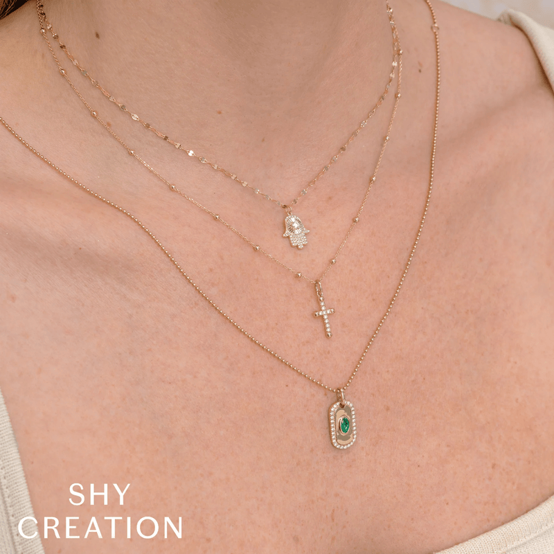 Shy Creation Diamond Cross Necklace 0.08 CT-Shy Creation Diamond Cross Necklace 0.08 CT - SC55028852