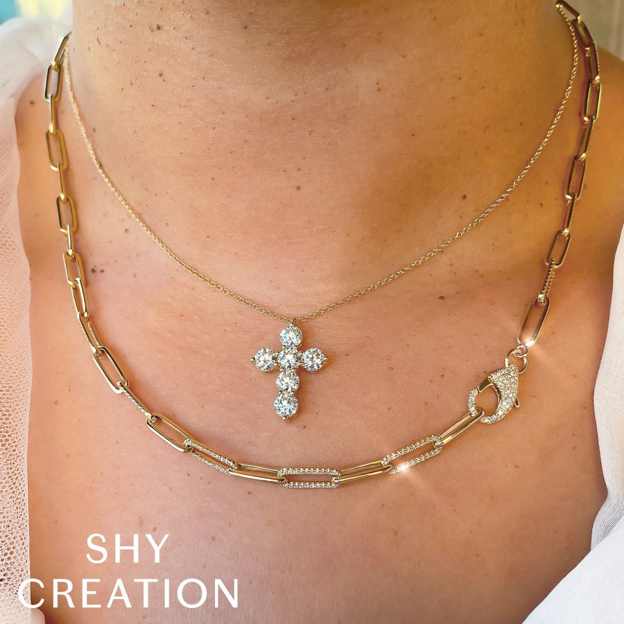 Shy Creation Diamond Cross Necklace 2.25 CT - SC55021384V2