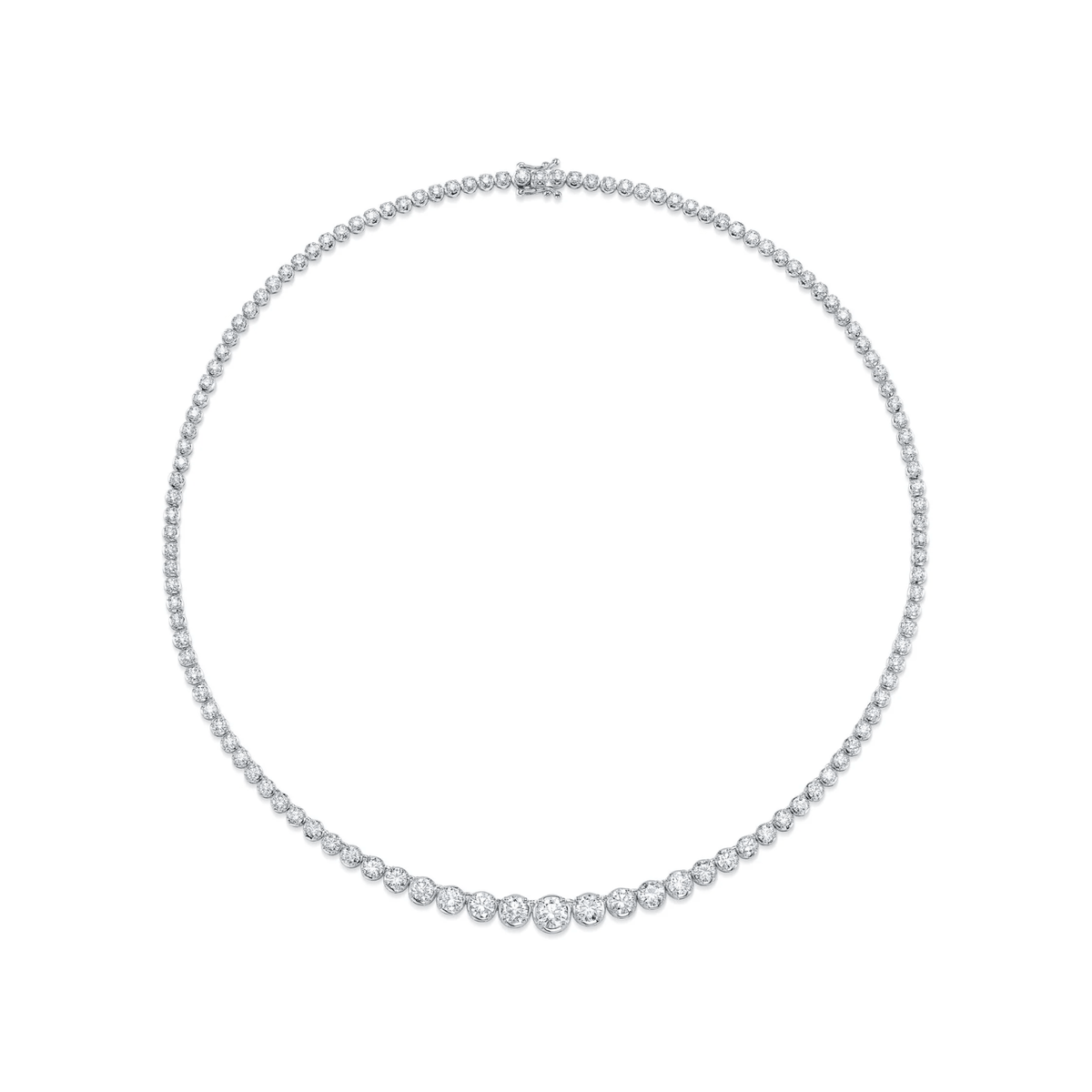 Shy Creation Diamond Crown Setting Tennis Necklace 10.36 CT - SC55022934V5