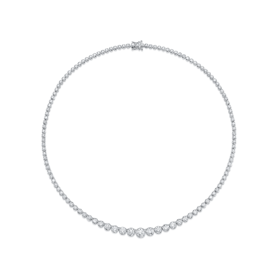 Shy Creation Diamond Crown Setting Tennis Necklace 10.36 CT - SC55022934V5