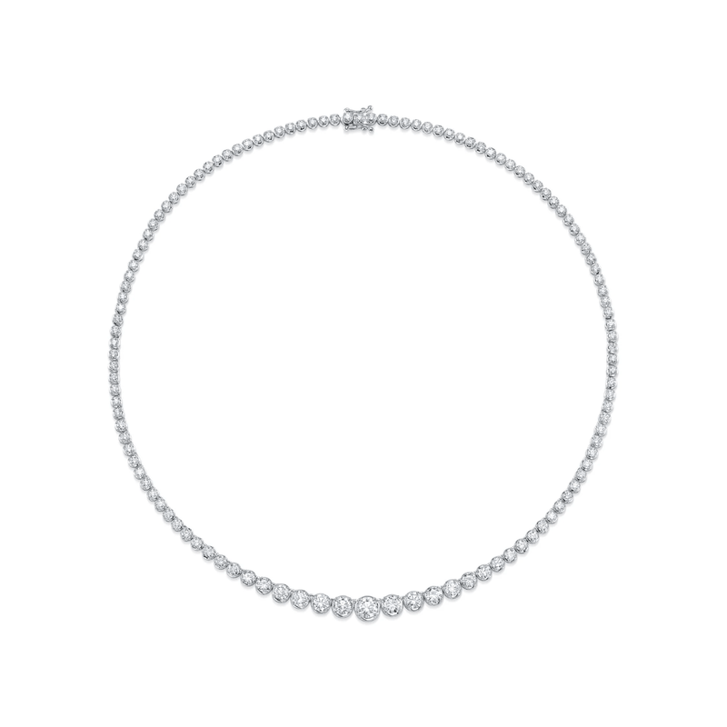 Shy Creation Diamond Crown Setting Tennis Necklace 10.36 CT-Shy Creation Diamond Crown Setting Tennis Necklace 10.36 CT - SC55022934V5