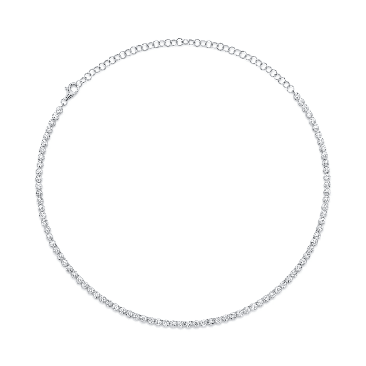 Shy Creation Diamond Crown Setting Tennis Necklace 7.12 CT SC55023405