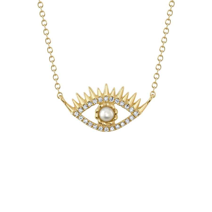 Shy Creation Diamond & Cultured Pearl Eye Necklace 0.07CT - SC55024524