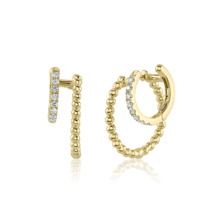 Shy Creation Diamond Double Huggie Earrings 0.18 CT - SC55025064
