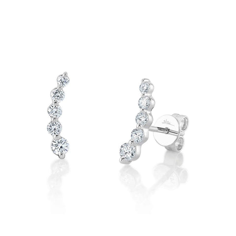 Shy Creation Diamond Ear Crawler Earrings 0.47 CT-Shy Creation Diamond Ear Crawler Earrings 0.47 CT - SC55022685