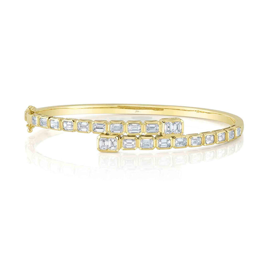 Shy Creation Diamond Emerald Bezel Bangle 3.27 CT - SC22009608ZS