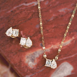 Shy Creation Diamond Emerald Pear Necklace 0.42 CT-Shy Creation Diamond Emerald Pear Necklace 0.42 CT - SC22010354