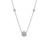 Shy Creation Diamond Flower Necklace 0.33 CT-Shy Creation Diamond Flower Necklace in 14 karat white gold with diamonds totaling 0.33 carats.