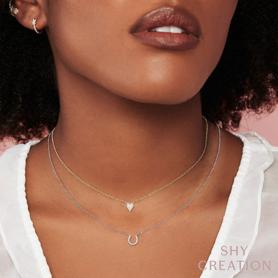 Shy Creation Diamond Heart Necklace - SC55006733