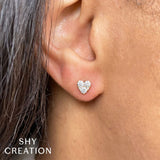 Shy Creation Diamond Heart Stud Earrings 0.51 CT-Shy Creation Diamond Heart Stud Earrings 0.51 CT - SC55022920