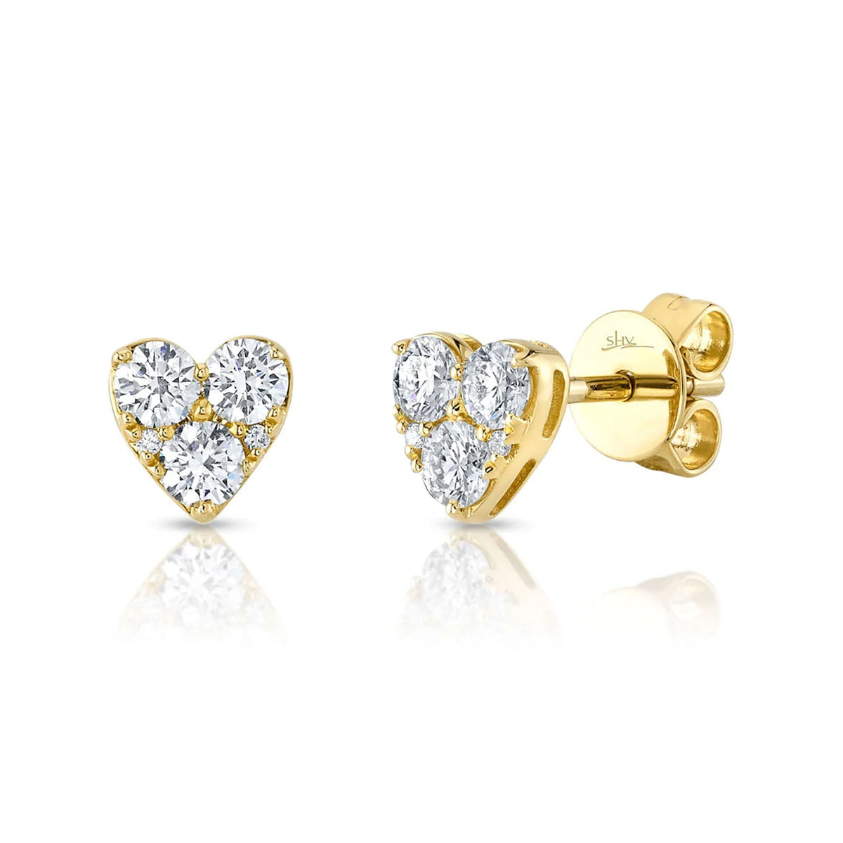Shy Creation Diamond Heart Stud Earrings 0.51 CT - SC55022920