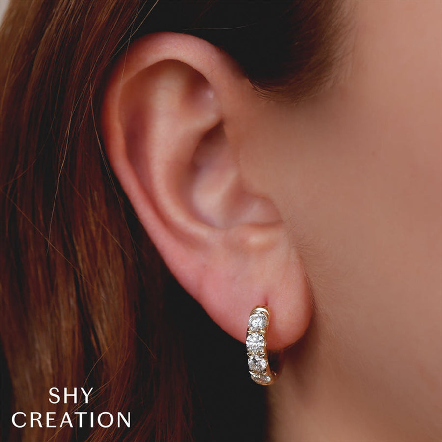 Shy Creation Diamond Hoop Earrings 1.75 CT - SC22006121V3D0.70