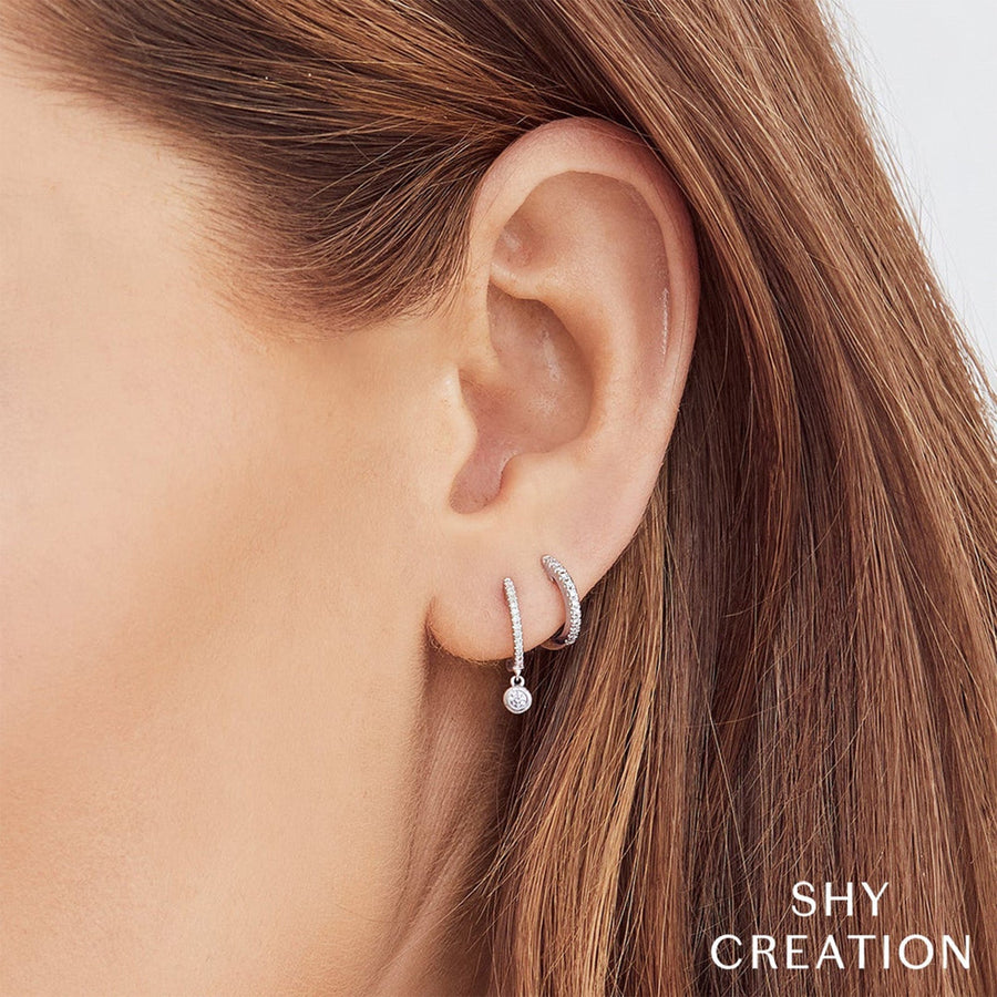 Shy Creation Diamond Huggie Earrings 0.14 CT - SC22007645