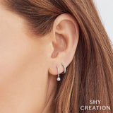 Shy Creation Diamond Huggie Earrings 0.14 CT-Shy Creation Diamond Huggie Earrings 0.14 CT - SC22007645