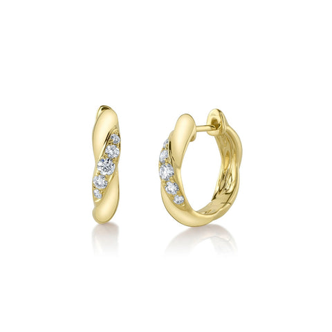 Shy Creation Diamond Huggie Earrings 0.23 CT-Shy Creation Diamond Huggie Earrings 0.23 CT - SC55025182