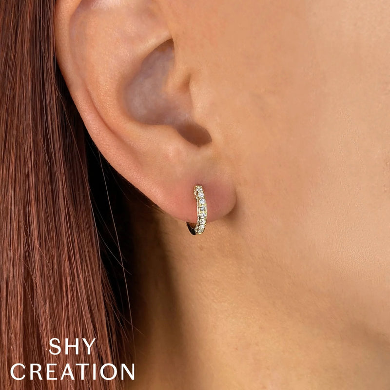 Shy Creation Diamond Huggie Earrings 0.44 CT-Shy Creation Diamond Huggie Earrings 0.44 CT - SC22008539V2
