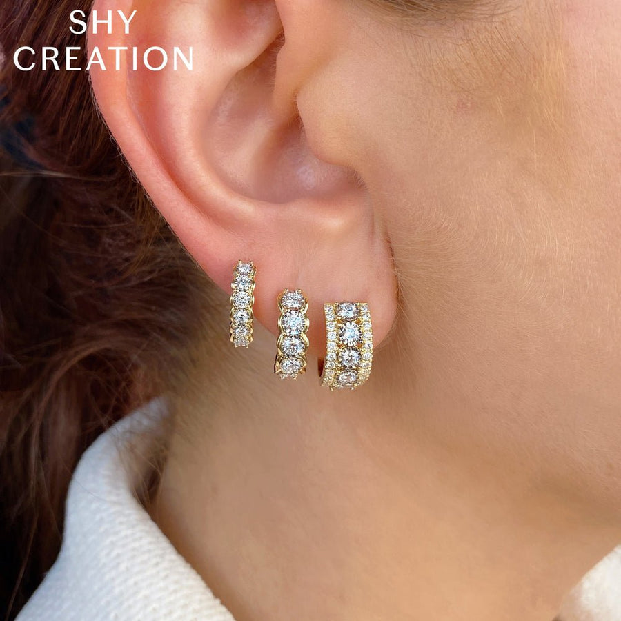 Shy Creation Diamond Huggie Earrings 1.01 CT - SC55022794