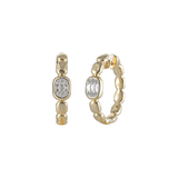Shy Creation Diamond Baguette Hoop Earrings 0.40 CT-Shy Creation Diamond Huggie Earrings - B22001054V3D1.20