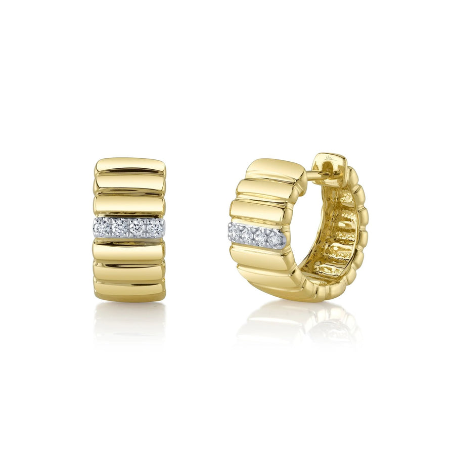 Shy Creation Diamond Huggie Earrings - SC22009417RD
