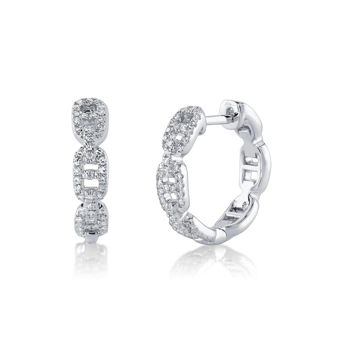 Shy Creation Diamond Link Hoop Earrings 0.24 CT - SC55024378D0.60