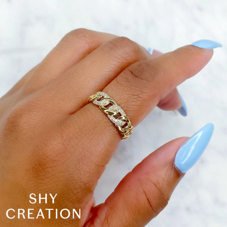 Shy Creation Diamond Link Ring 0.21 CT - SC55022518