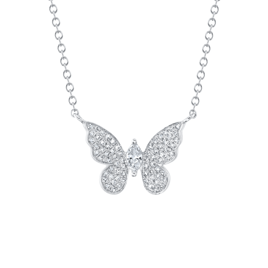 Shy Creation Diamond Marquise Butterfly Necklace 0.23 CT - SC55024532
