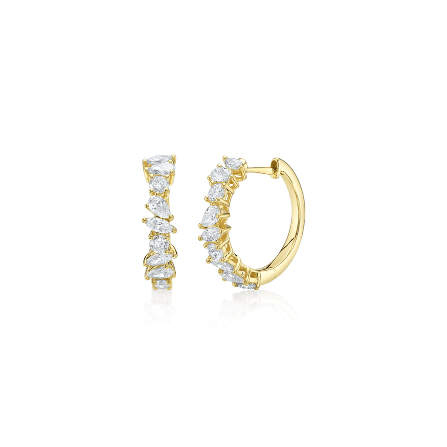 Shy Creation Diamond Marquise Pear Icy Hoop Earrings 1.45 CT SC55029221D0.75
