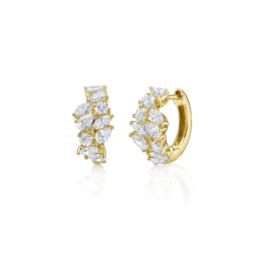Shy Creation Diamond Marquise Pear Icy Hoop Earrings 1.85CT SC55029209D0.60