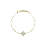 Shy Creation Diamond & Mother Of Pearl Clover Bracelet 0.07 CT-Shy Creation Diamond & Mother Of Pearl Clover Bracelet 0.07 CT - SC55025372