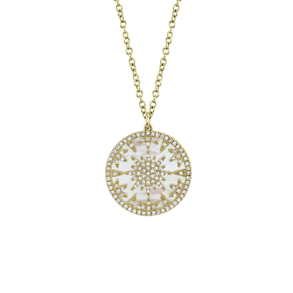 Shy Creation Diamond & Mother of Pearl Necklace 0.32 CT - SC55019621