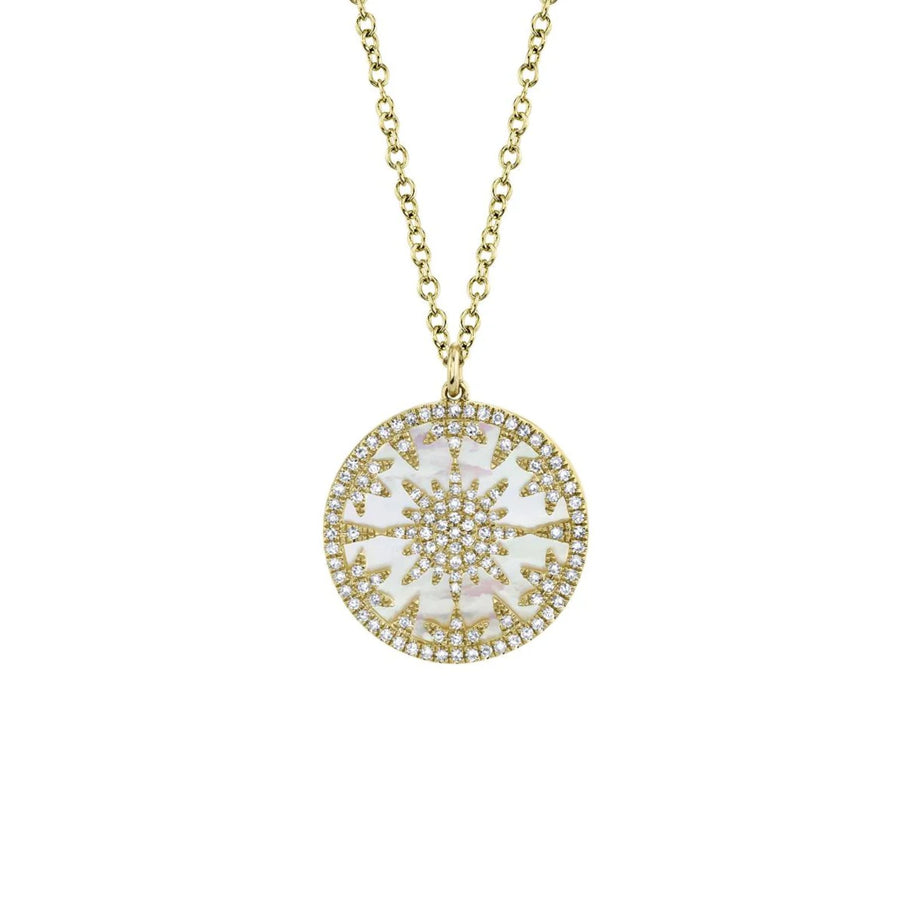 Shy Creation Diamond & Mother of Pearl Necklace 0.32 CT - SC55019621
