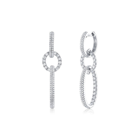 Shy Creation Diamond Oval Earrings 1.00 CT-Shy Creation Diamond Oval Earrings 1.00 CT - SC55025754