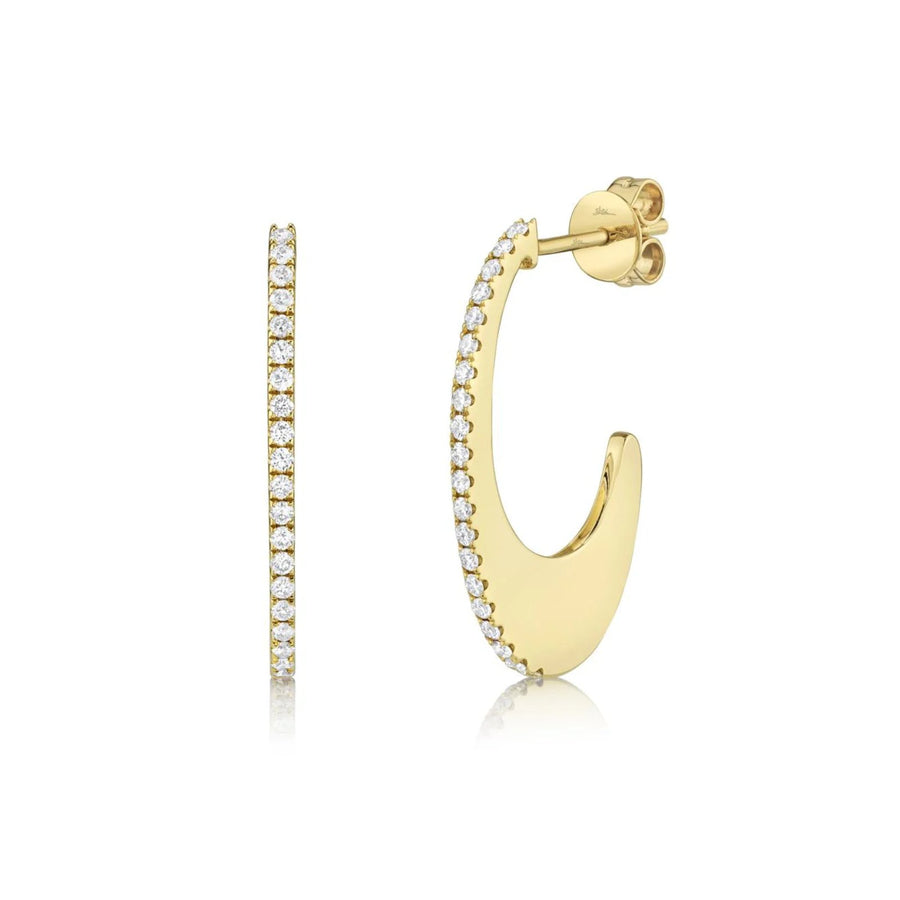 Shy Creation Diamond Oval Hoop Earrings 0.34 CT - SC55009803