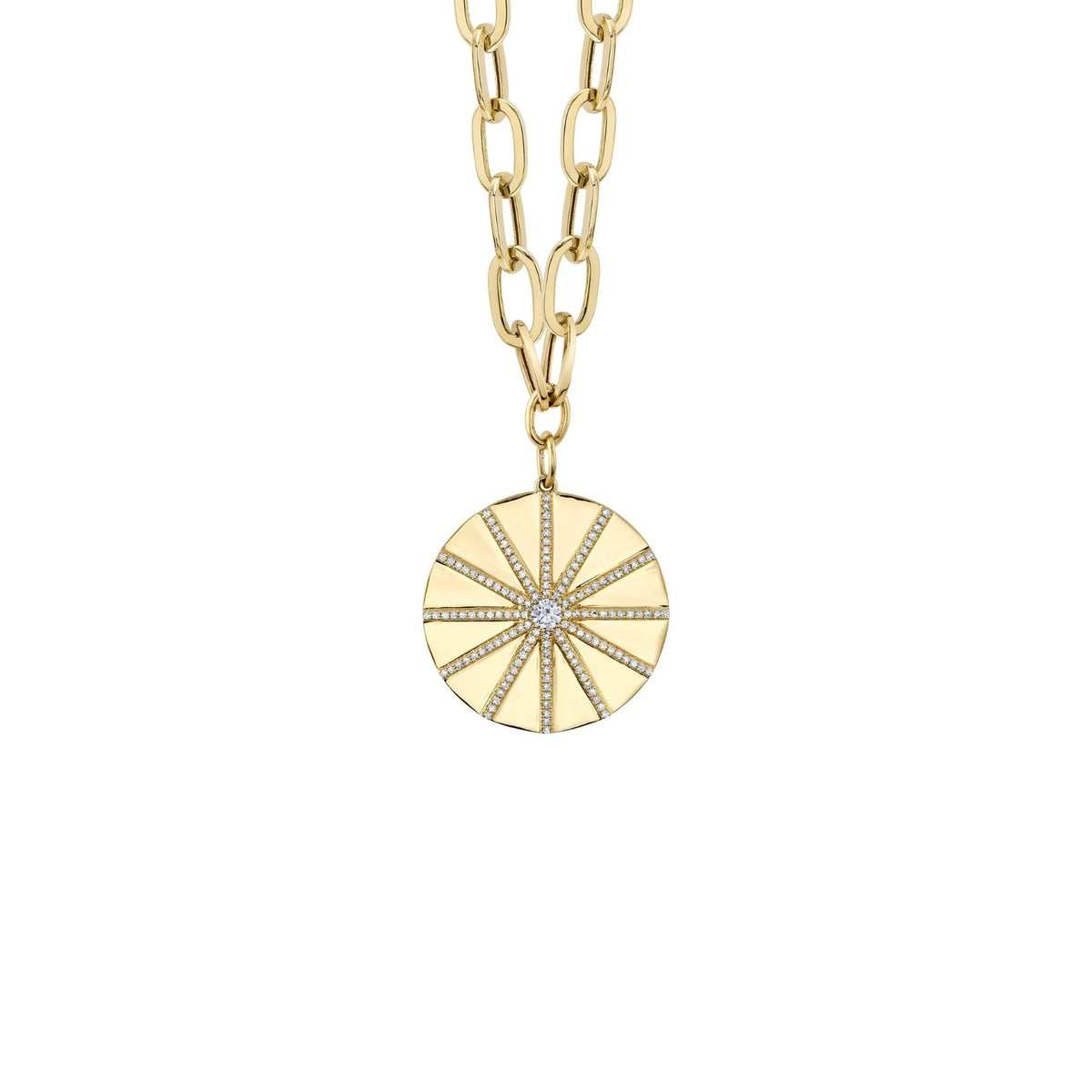 Shy Creation Diamond Paper Clip Link Necklace 0.45 CT - SC55023639