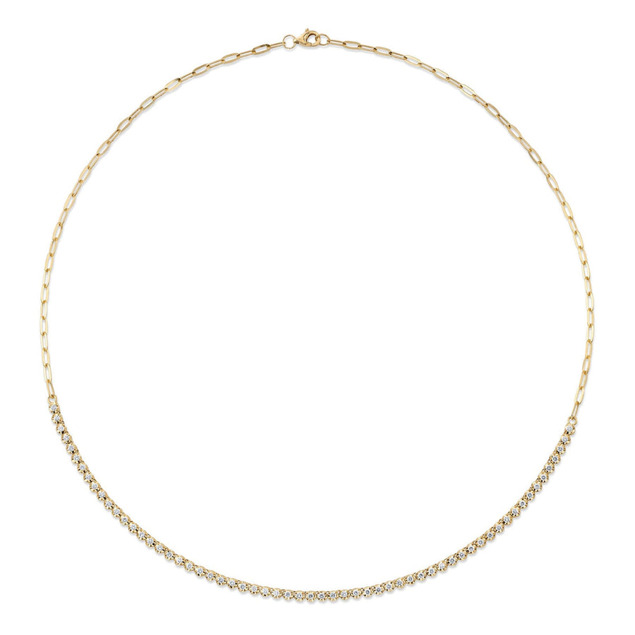 Shy Creation Diamond Paper Clip Necklace - SC55023563